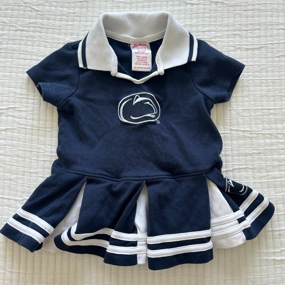 Kid Athlete Baby Girl Cheerleader Outfit 12M Navy Penn State Nittany Lion Dress